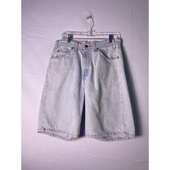 '96 Levi's Orange Tag Blue Denim Light Wash 5-Pockets Jorts Jean Shorts Men's 32 - Picture 1 of 2